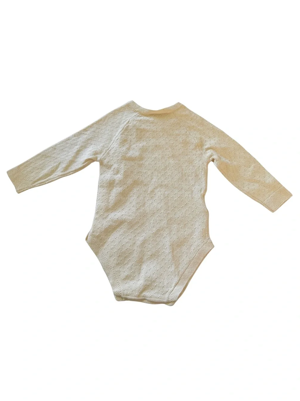 3/$20 Rock a Bye Baby Cream Knit Long-Sleeve Baby One-Piece Side Button Placket